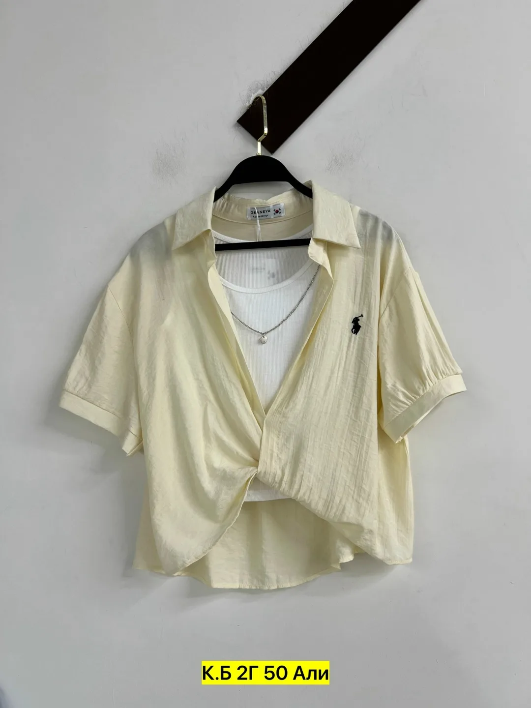 Женская рубашка POLO из тонкого натурального хлопка — фото 11