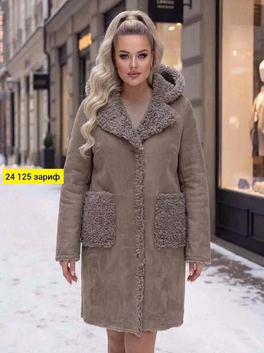 Пальто двухстороннее из замши и меха Замш + Мех — фото 3
