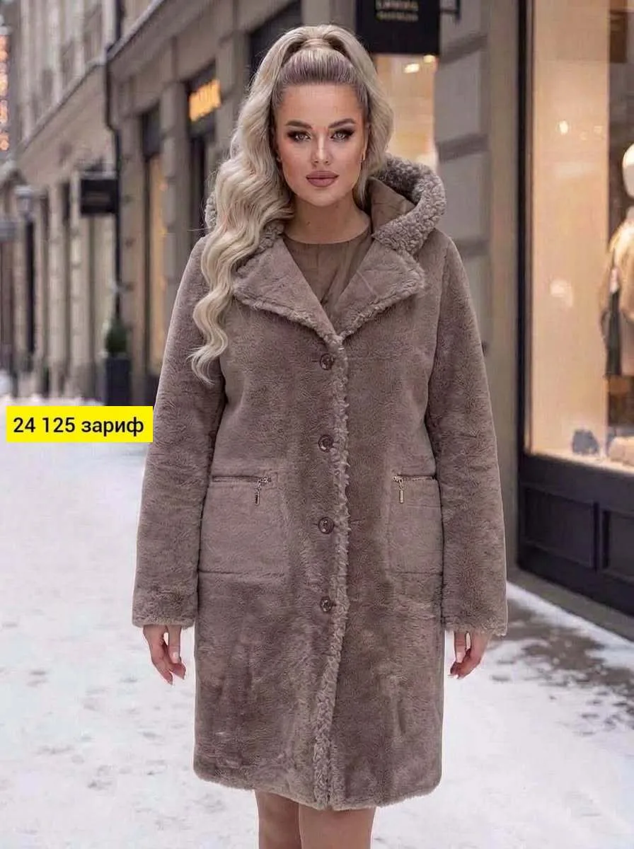 Пальто двухстороннее из замши и меха Замш + Мех — фото 6