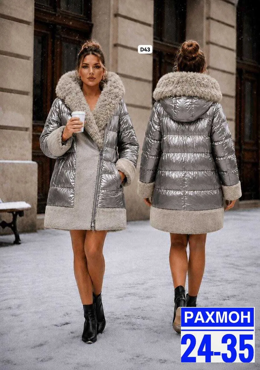 Платье серо-кофейное глянцевое — фото 3