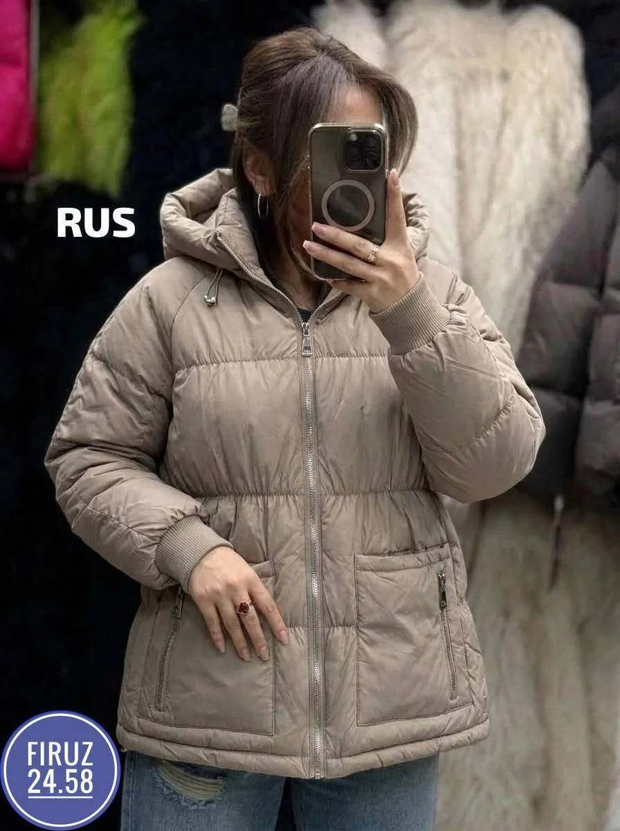 Тёплая женская куртка на синтепоне с комфортным фасоном синяя — фото 1