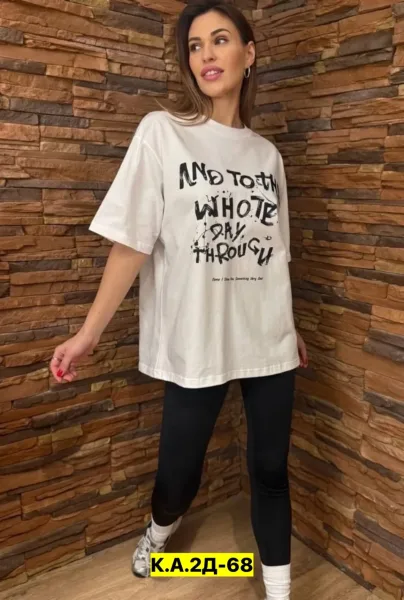 Однотонная футболка из натурального хлопка — фото 20