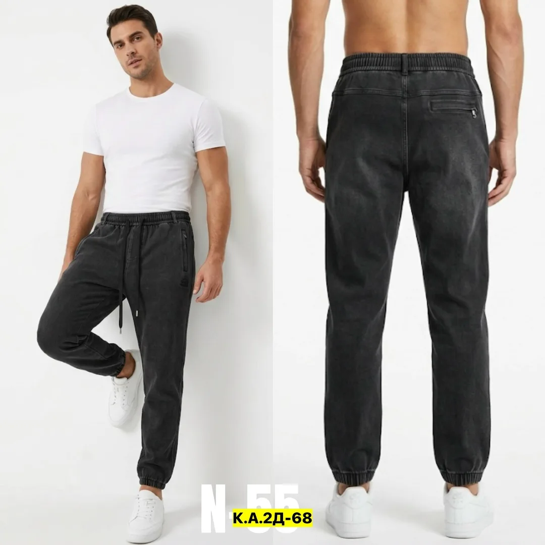 Спортивные брюки свободного кроя из натурального хлопка — фото 7