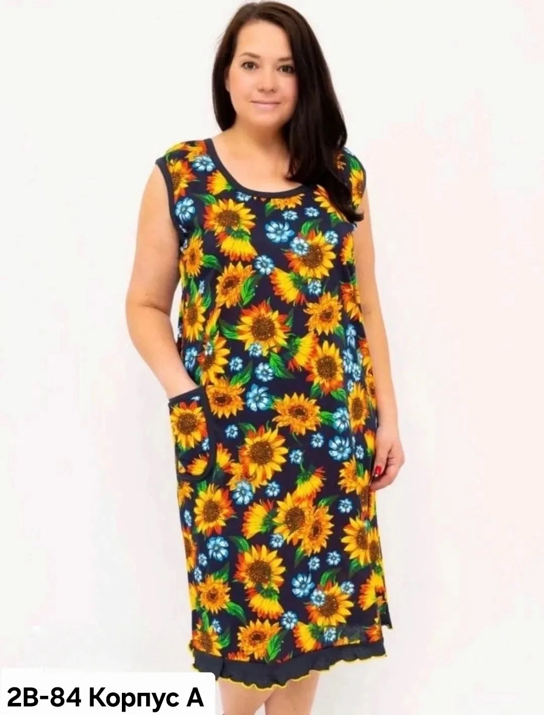 Ночная сорочка сарафан женская трикотажная — фото 11