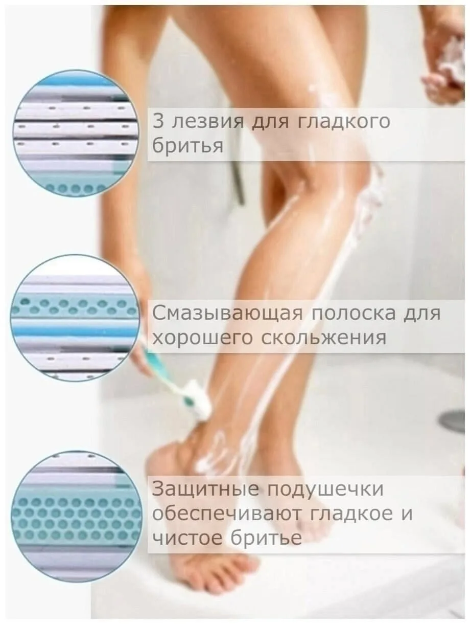 Одноразовая женская бритва с двумя лезвиями и увлажняющей полоской MoistureRich — фото 5