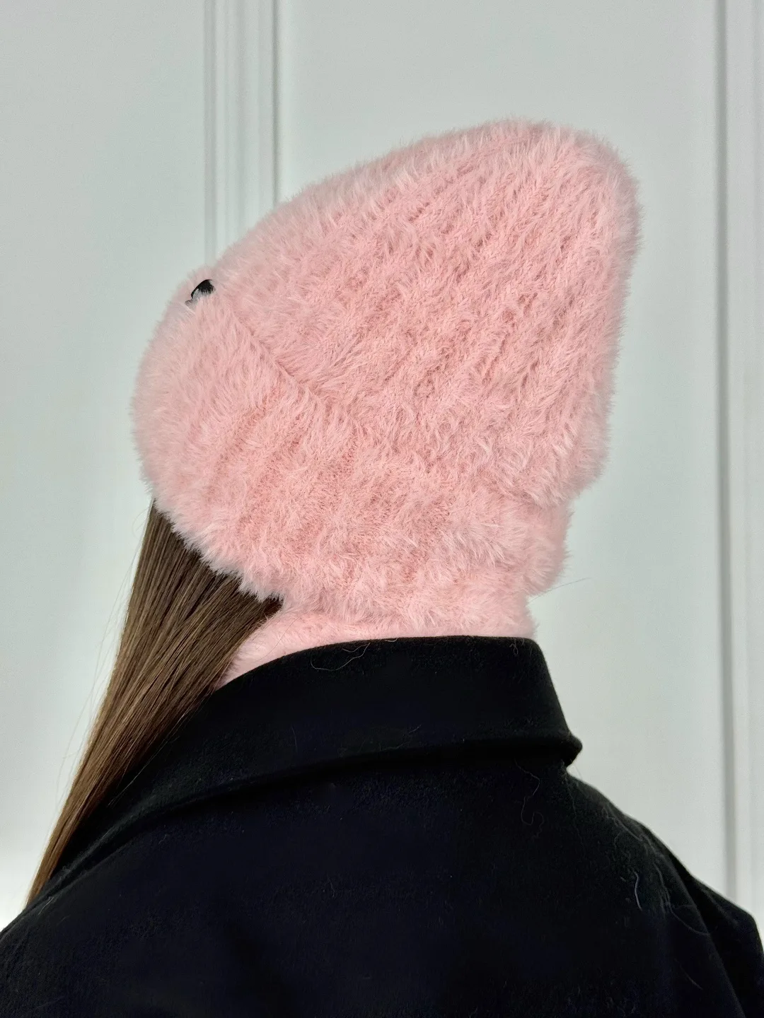 Шапка-снуд женская с мехом кролика — фото 5