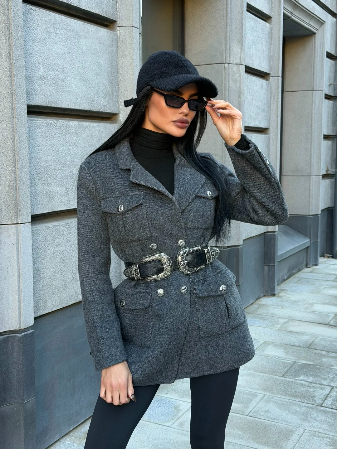 Полупальто-жакет Chrome Hearts из кашемира и шерсти — фото 4