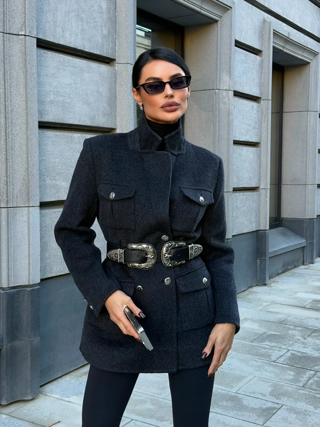 Полупальто-жакет Chrome Hearts из кашемира и шерсти кашемир, шерсть — фото 1
