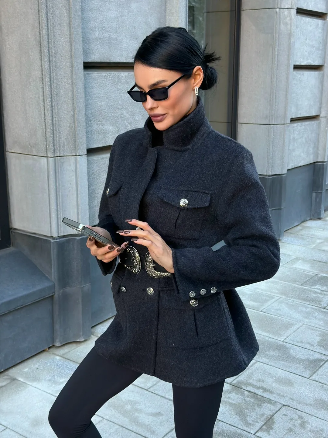 Полупальто-жакет Chrome Hearts из кашемира и шерсти кашемир, шерсть — фото 5