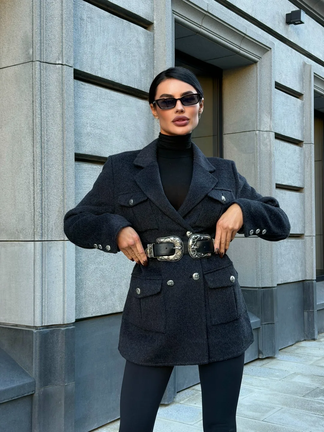 Полупальто-жакет Chrome Hearts из кашемира и шерсти кашемир, шерсть — фото 8