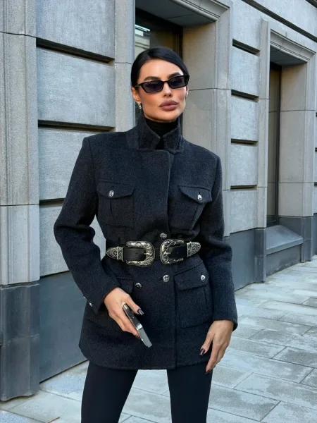 Полупальто-жакет Chrome Hearts из кашемира и шерсти кашемир, шерсть — фото 1