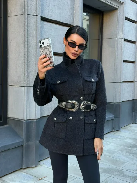 Полупальто-жакет Chrome Hearts из кашемира и шерсти кашемир, шерсть — фото 7