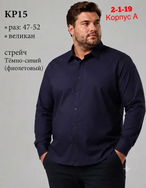 Рубашка из 90 хлопка с добавлением стретча — фото 1