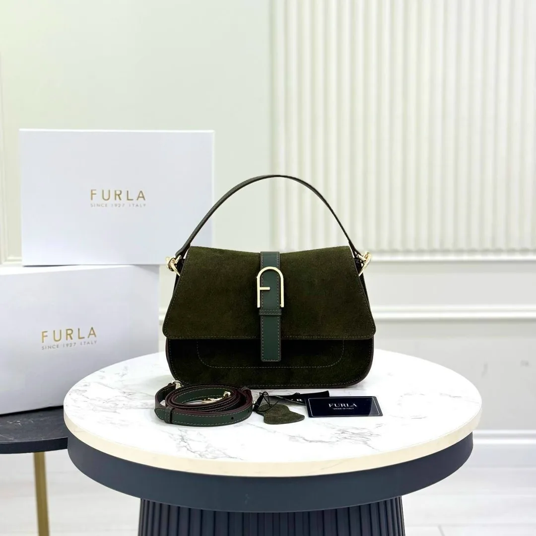 FURLA сумка из натуральной замши и кожи ЛЮКС — фото 2