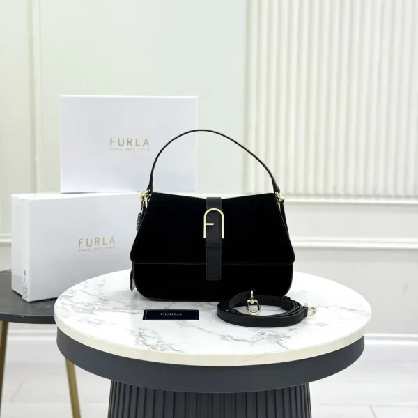 FURLA сумка из натуральной замши и кожи ЛЮКС — фото 1