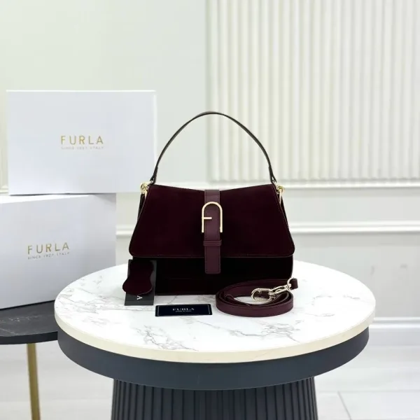 FURLA сумка из натуральной замши и кожи ЛЮКС — фото 4
