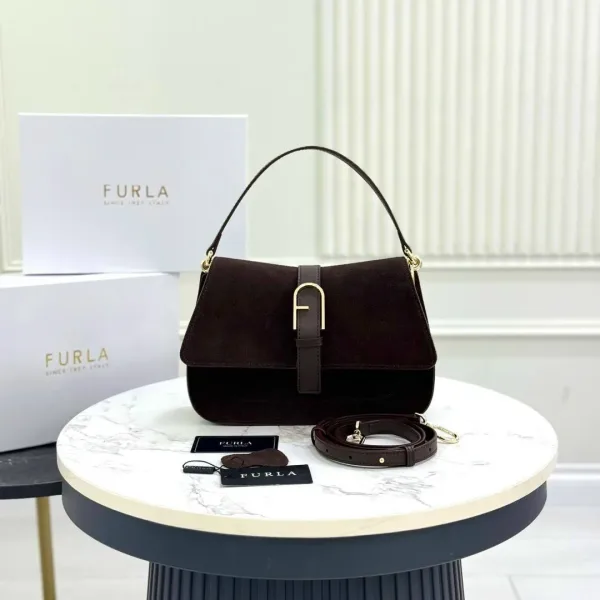 FURLA сумка из натуральной замши и кожи ЛЮКС — фото 7