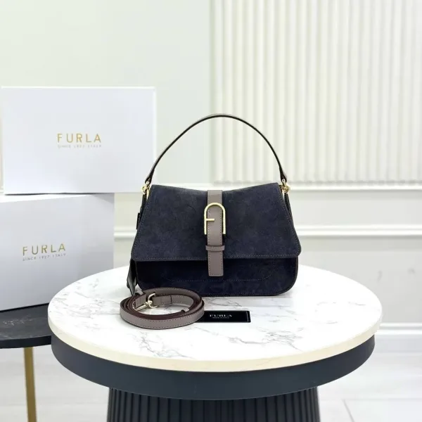 FURLA сумка из натуральной замши и кожи ЛЮКС — фото 10