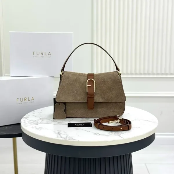 FURLA сумка из натуральной замши и кожи ЛЮКС — фото 12