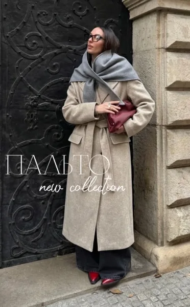 Осеннее шерстяное пальто на пуговках в актуальной эстетике quiet luxury urban chic — фото 1