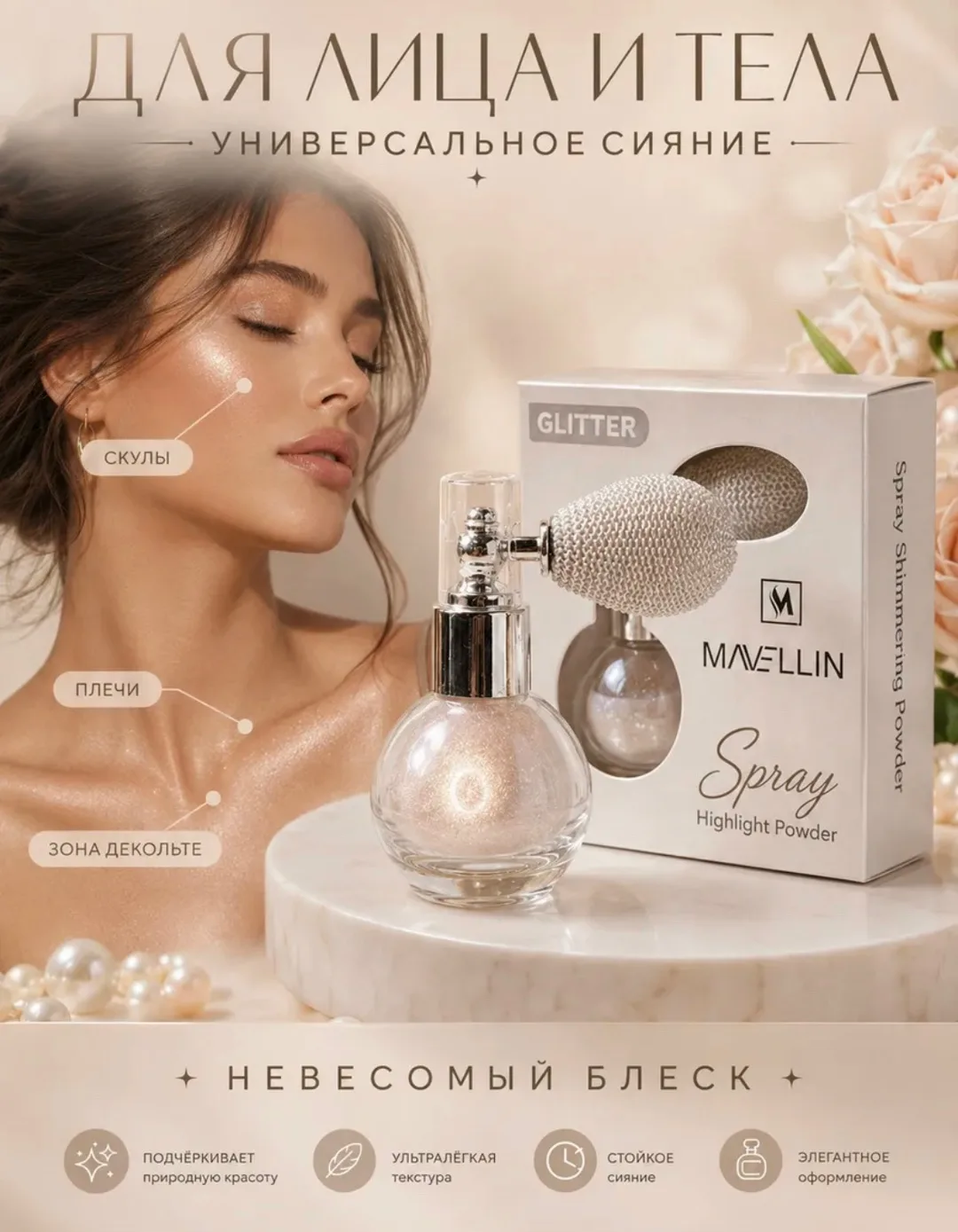 Smoky Eyes Хайлайтер шиммер для лица и тела — фото 3