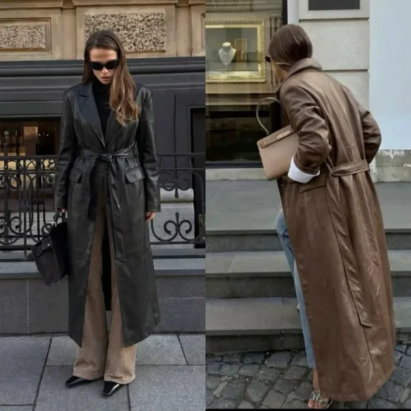 Пальто из премиальной ЭКОкожи в самых актуальных оттенках сезона — фото 6