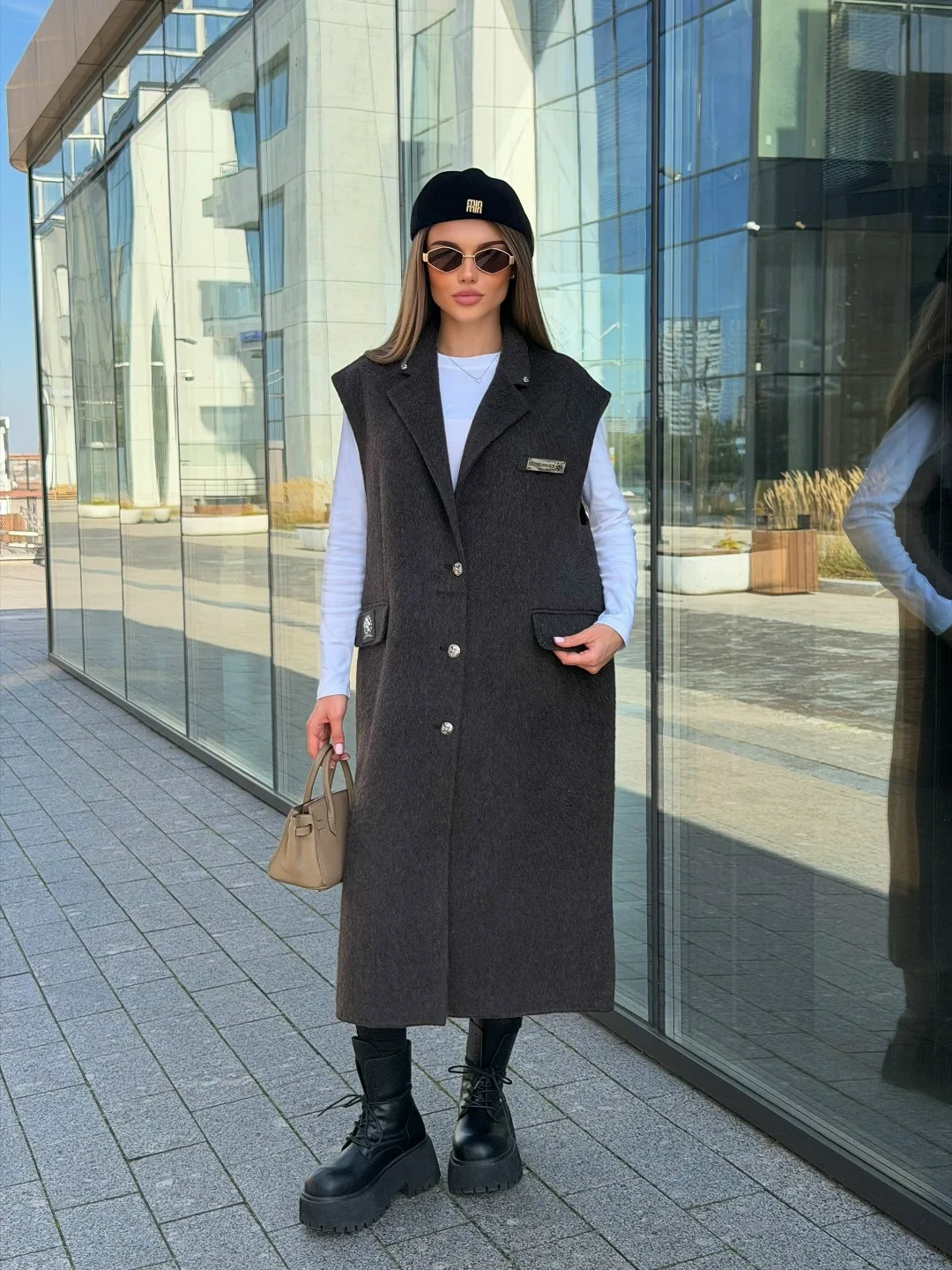 Пальто-безрукавка Chrome Hearts из кашемира и шерсти — фото 4