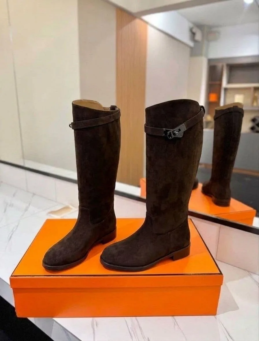 Премиум-ботинки HERMES на осень с высотой голенища и обхватом — фото 6
