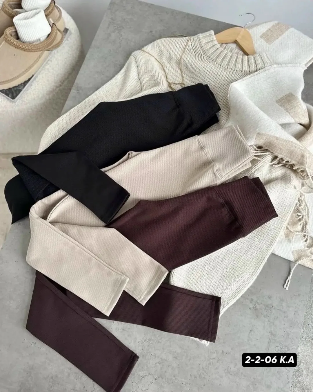 Лосины с мехом, 40 хлопок, 35 кашемир Чёрный — фото 3