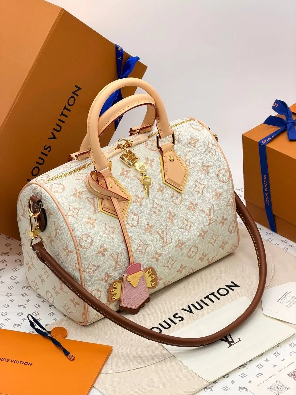 Сумка Louis Vuitton Speedy Bandoulière 25, кожа канва — фото 2