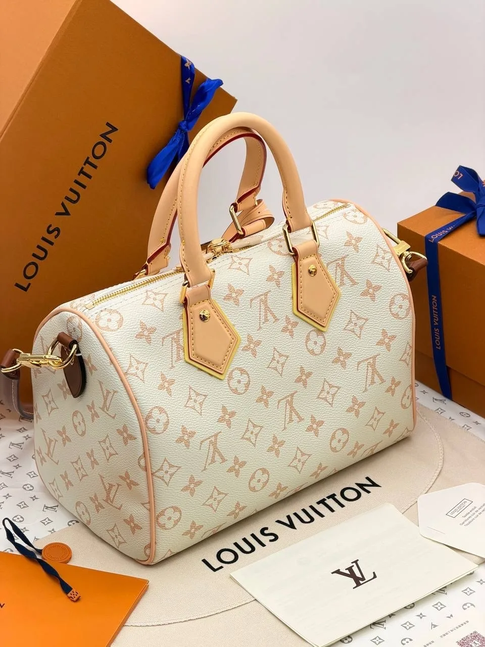 Сумка Louis Vuitton Speedy Bandoulière 25, кожа канва — фото 3