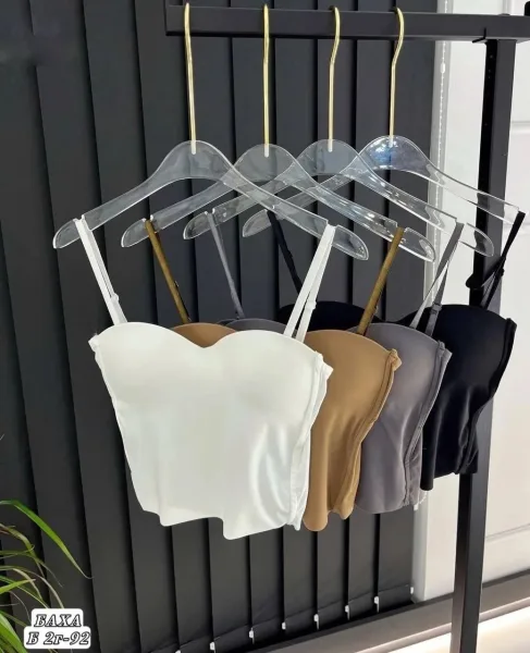 Идеально подчеркивающий, надежно удерживающий грудь женский топ zara на бретелях, доступен к заказу в базовых однотонных — фото 16