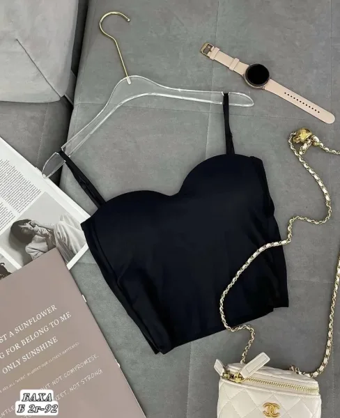 Идеально подчеркивающий, надежно удерживающий грудь женский топ zara на бретелях, доступен к заказу в базовых однотонных — фото 3