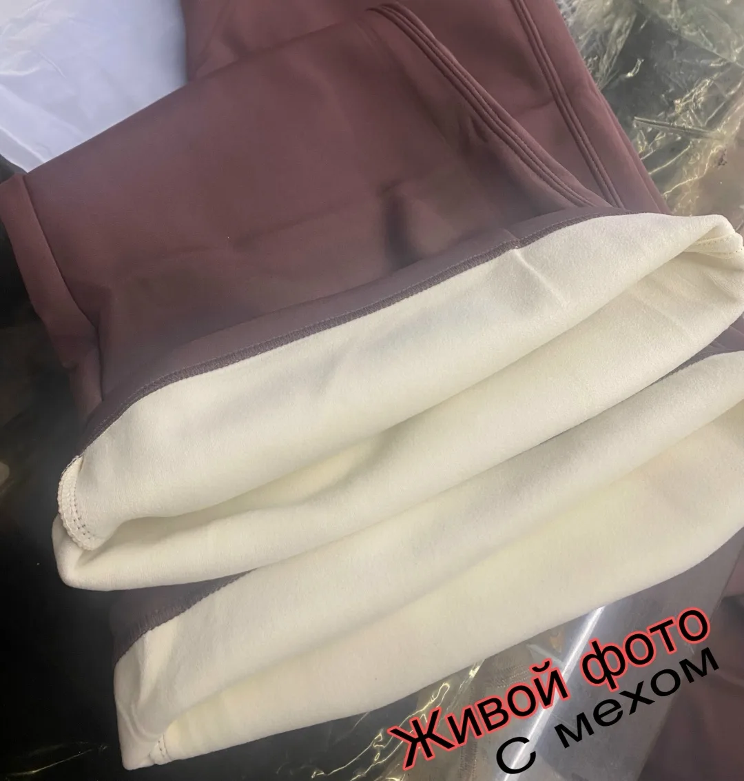 Тёплые лосины клеш с начёсом, утягивающий эффект, подходят по росту — фото 7