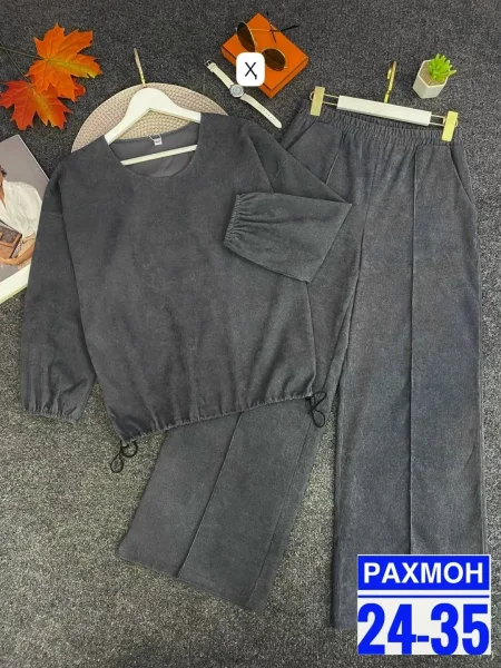 Костюм двойка из микро вельвета — фото 8
