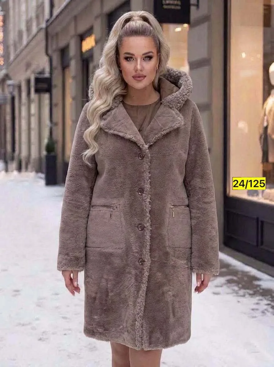 Пальто двухстороннее из замши и меха Замш + Мех — фото 6