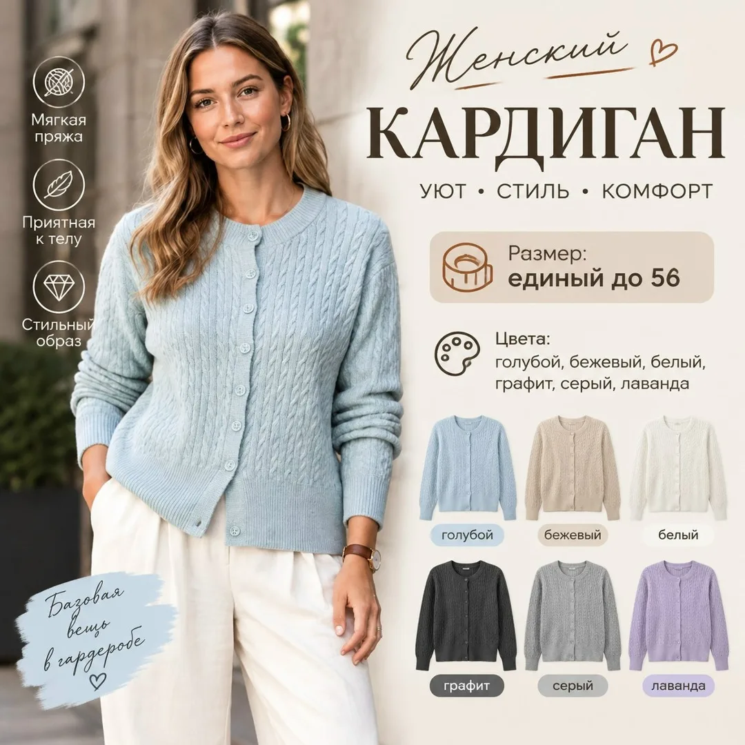 Уютные кардиганы машинная вязка — фото 1