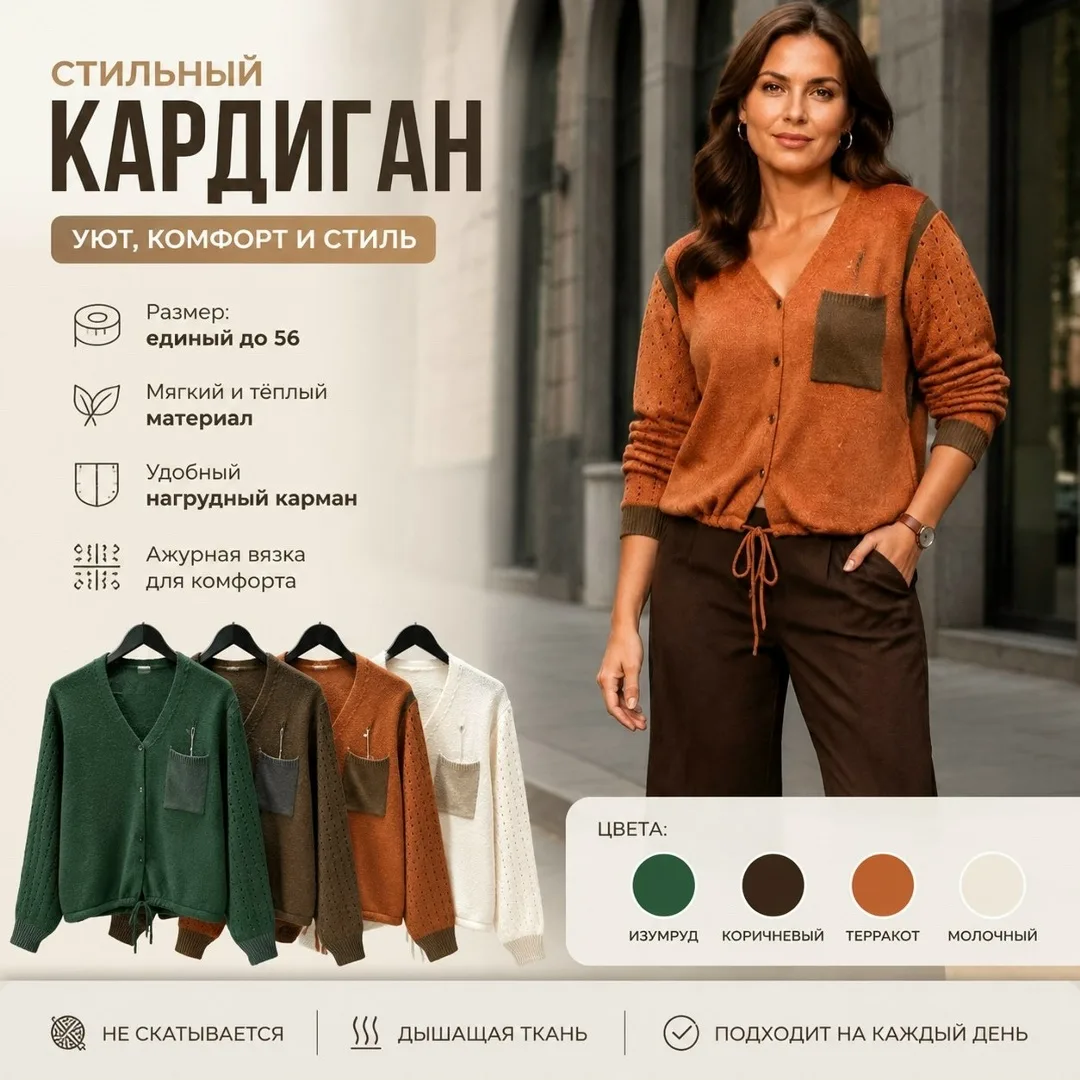 Кардиган изумрудный — фото 1