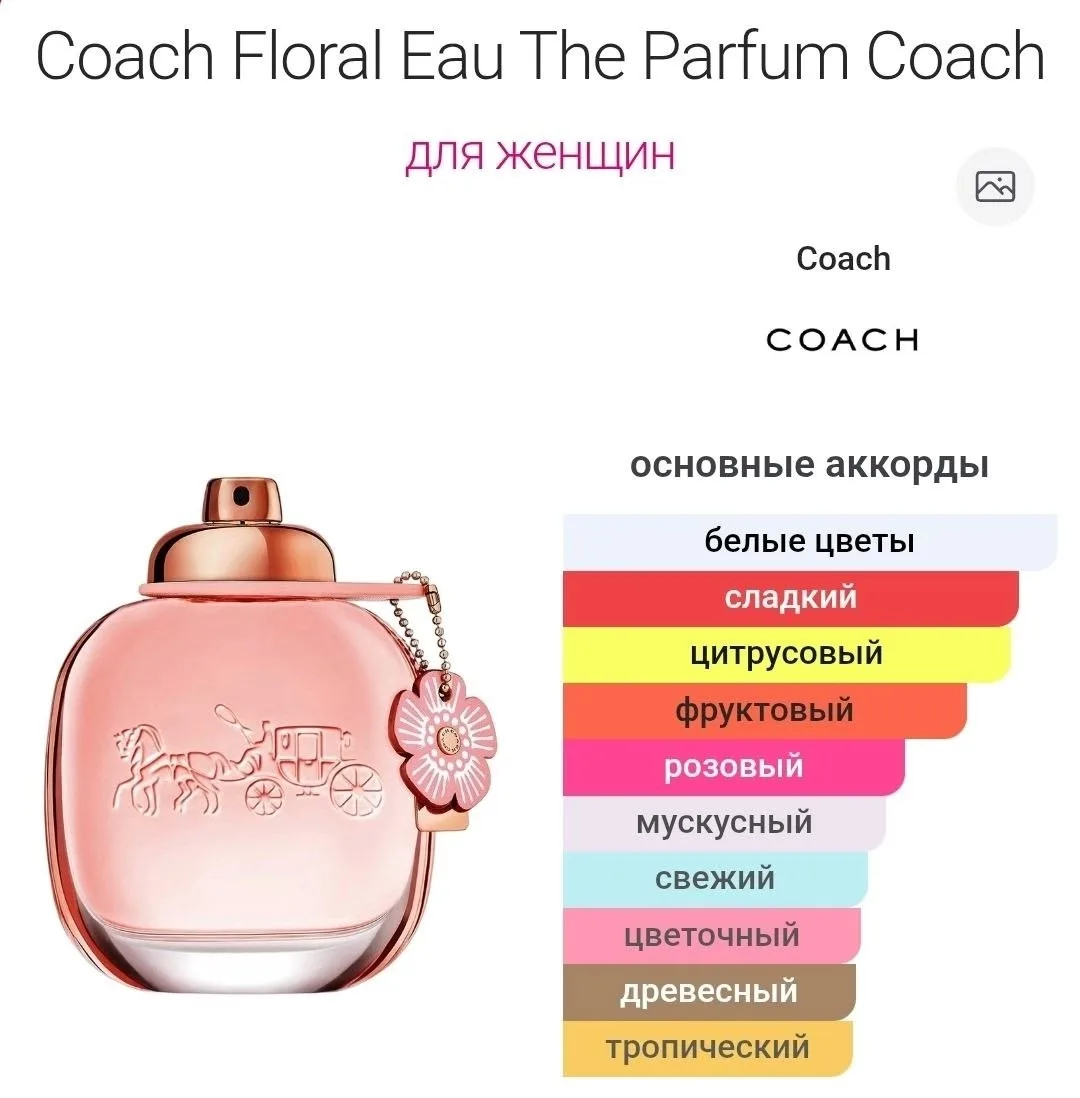 Аромат Coach Floral Eau The Parfum сочетает в себе свежие и нежные цветочные ноты, которые делают его идеальным выбором — фото 3