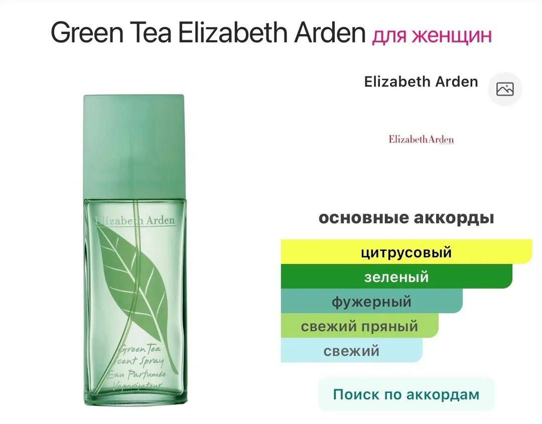 Green Tea Elizabeth Arden — цитрусовый фужерный аромат — фото 1