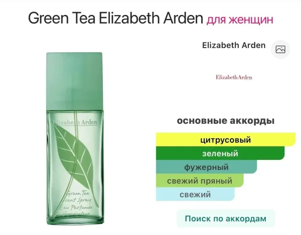 Green Tea Elizabeth Arden — цитрусовый фужерный аромат — фото 1