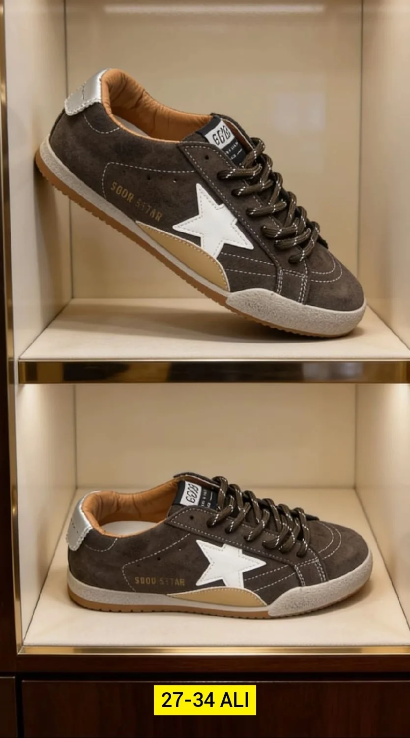 Кеды Golden Goose из замши Золотой — фото 3