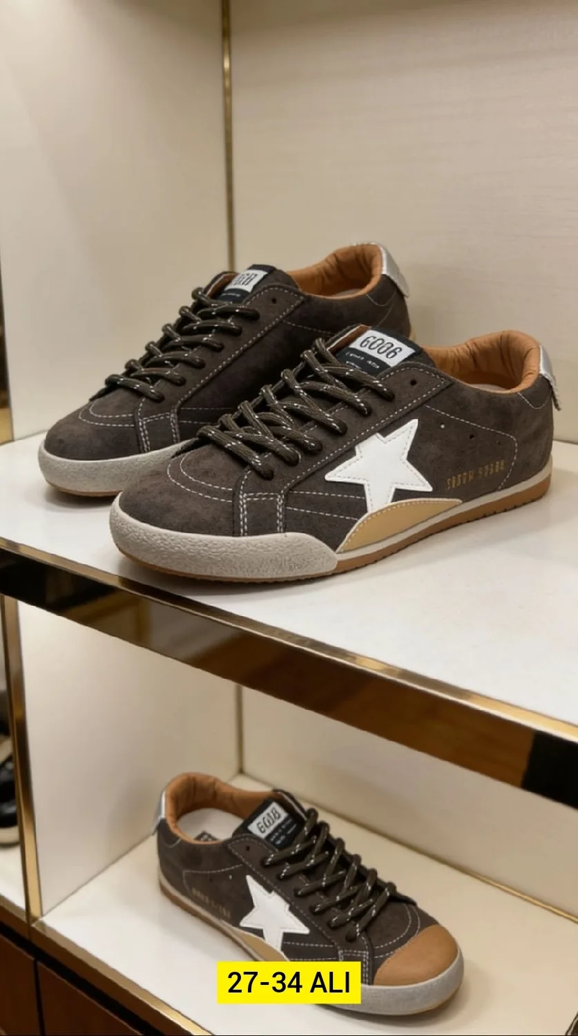 Кеды Golden Goose из замши Золотой — фото 5