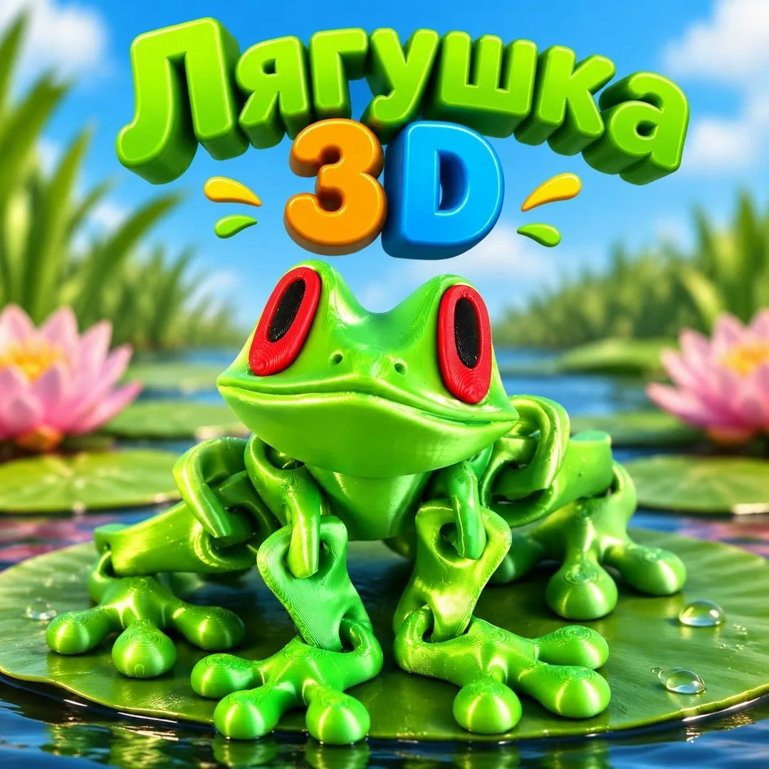 Трёхмерная лягушка из ткани, подходит для декора или игрушек — фото 1