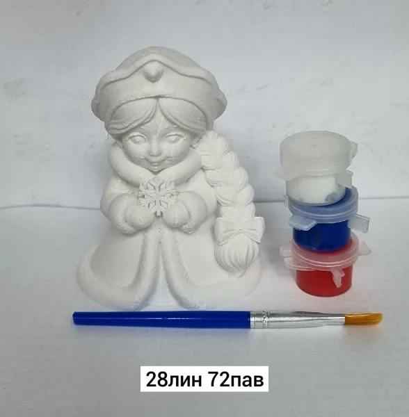 Фигурка для раскрашивания красками Дед Мороз, Снегурочка и Козeл 2027года — фото 6