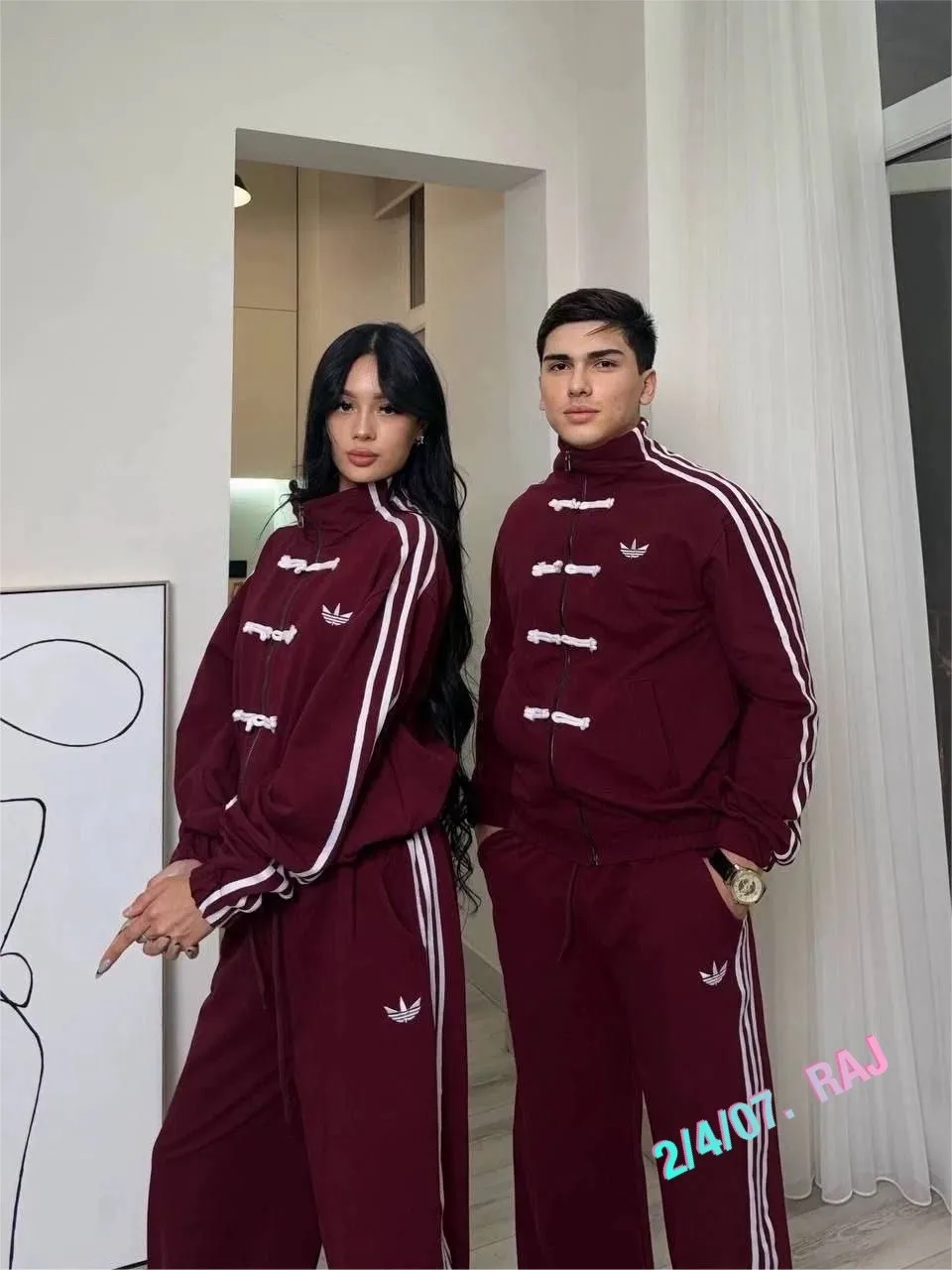 Костюм Adidas из ткани трёхнитка с вышивкой логотипа — фото 10