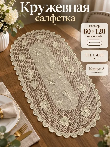 Кружевная салфетка на стол — фото 3