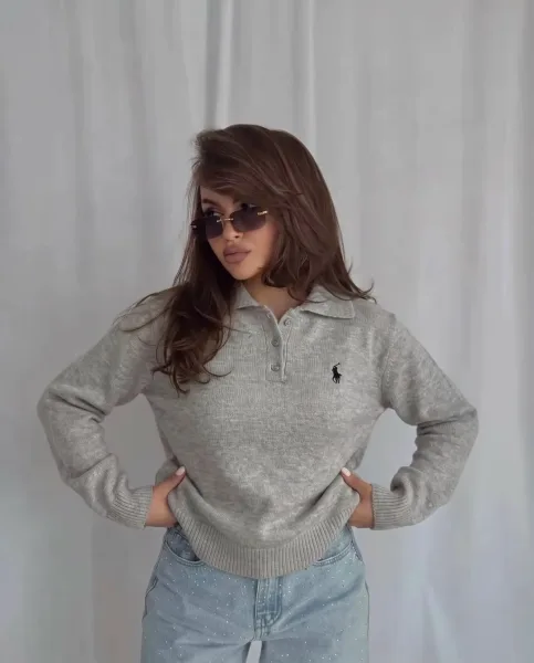 Свитер поло кашемировый — фото 1