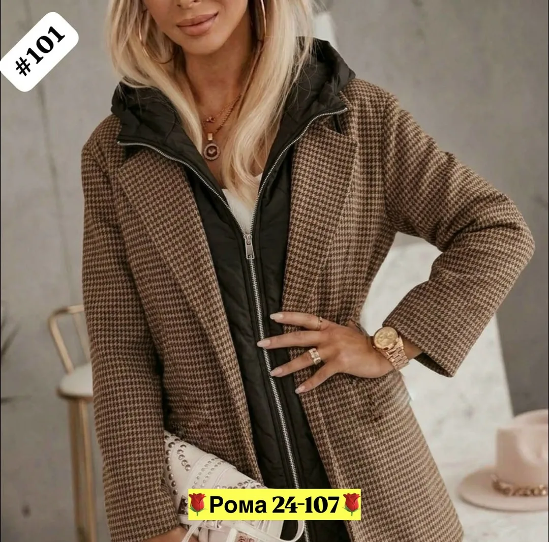 Осенняя женская куртка из ткани кашемир — фото 7