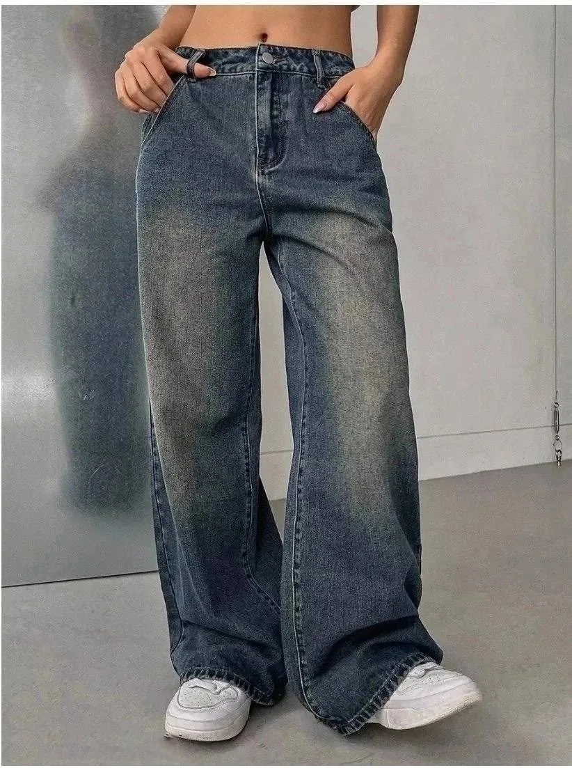 Джинсы женские прямые с высокой посадкой — фото 1